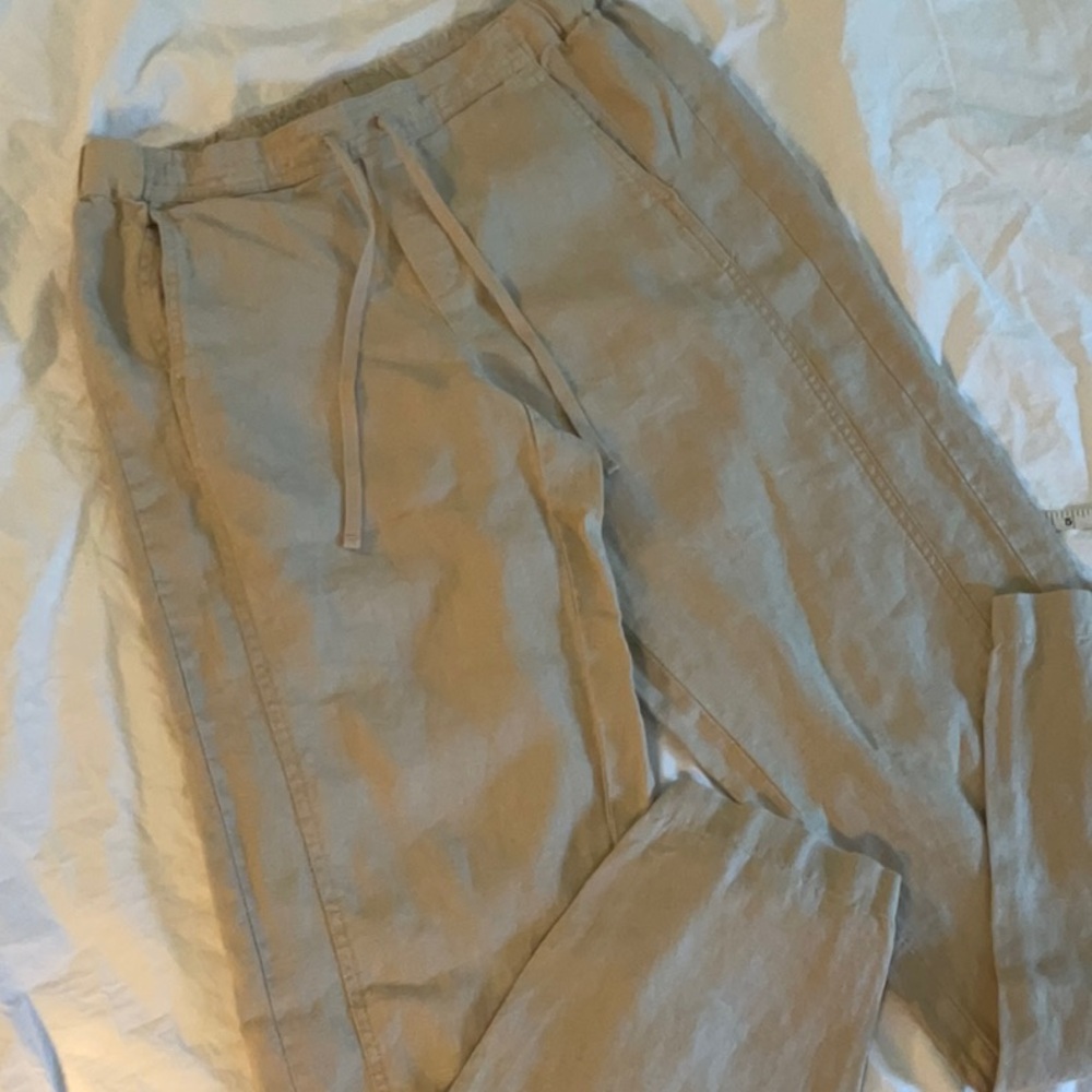J. Jill Tan Linen Joggers Relaxed Fit